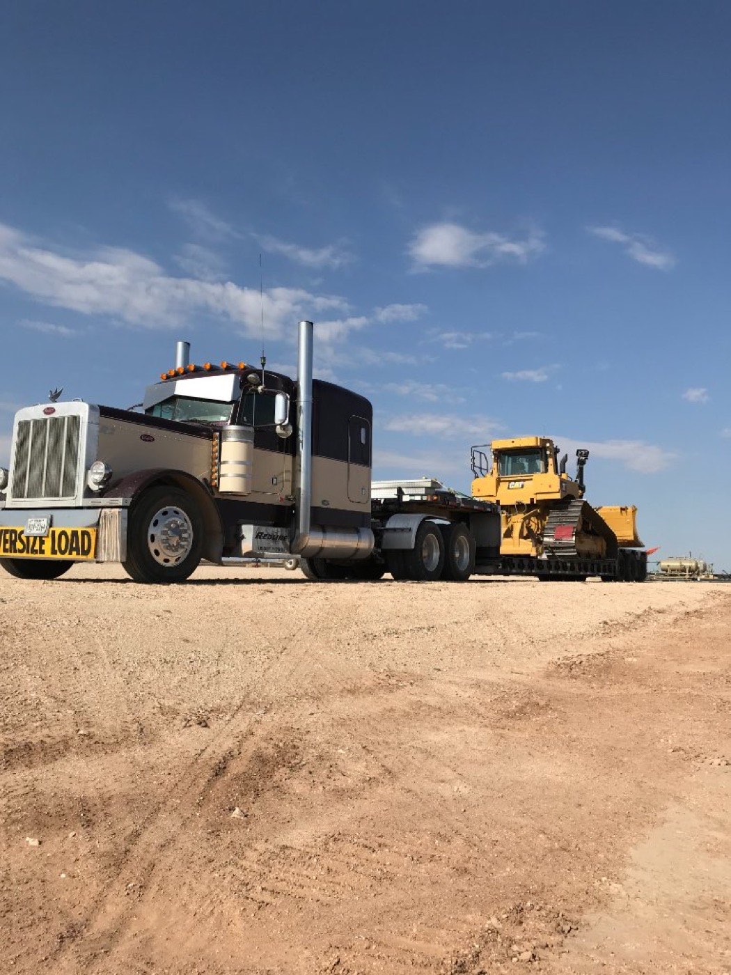 Heavy haul load secured on a trailer